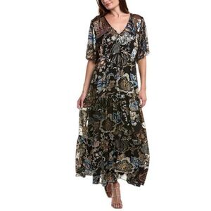 NWT Johnny Was JADE Melina Maxi Dress Burnout Velvet Floral Women's XS S Med